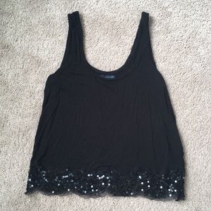 AEO black sequin tank